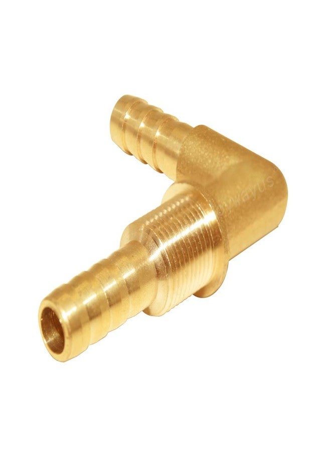 Joywayus 5/16 x 5/16 Hose Barb Thru-Bulk Head Hex Union 90 Degree L Right Angle Elbow Barbed Brass Fitting with Flat Washer Gasket Water/Fuel/Air - Image 3